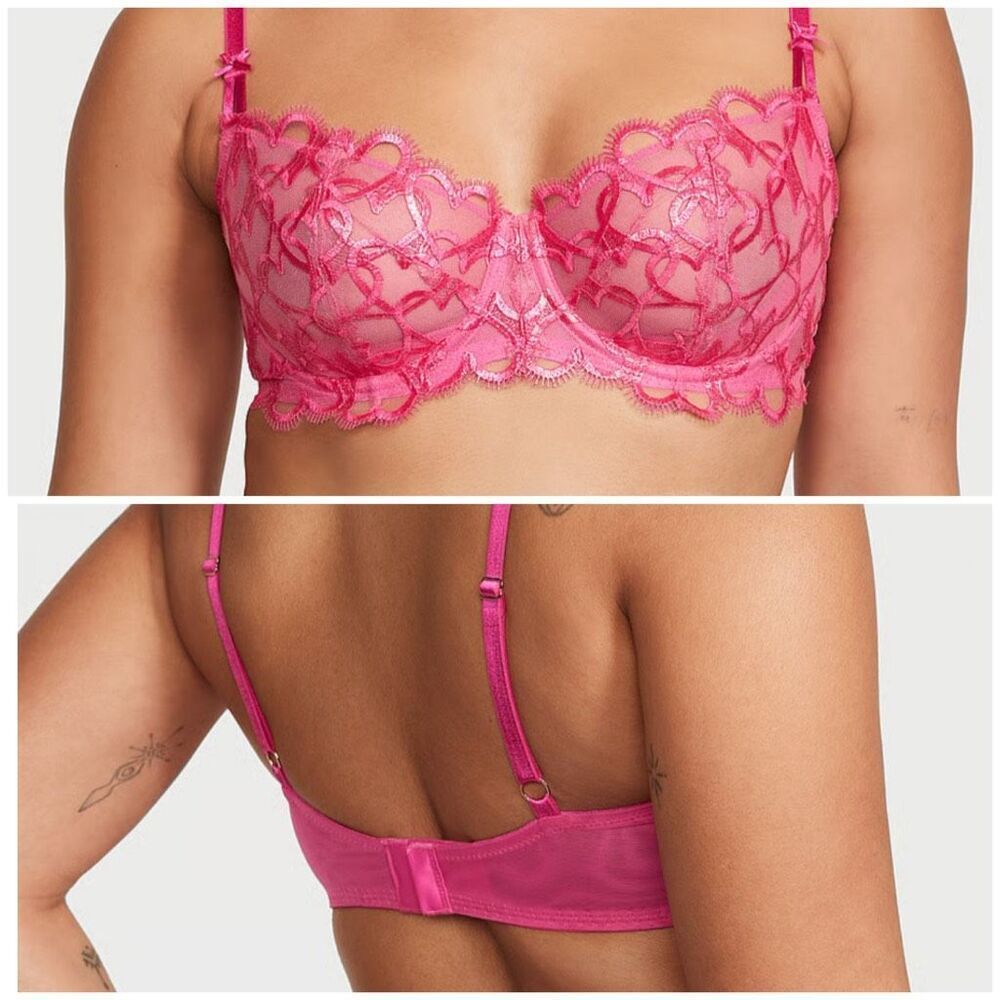 Victorias Secret 32DDD Dream Angles Lined Bra Bralette Hot Pink NWT - Picture 1 of 6